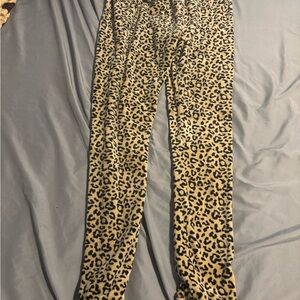 Leopard Print Stretch Leggings - Tan & Black